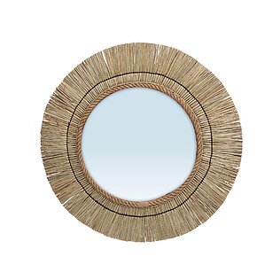 Lo specchio St. Barth in rafia (naturale)