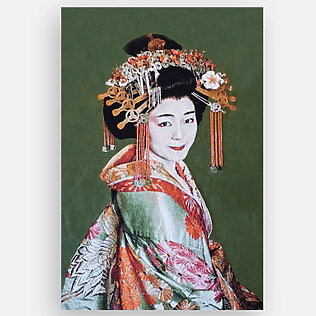 Gobelin-Wandteppich "Geisha" von Alison Wright, fotorealistischer Kunstdruck, schallabsorbierend