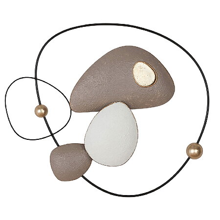 Relieve de pared abstracto de metal "Endoso" con detalles dorados brillantes