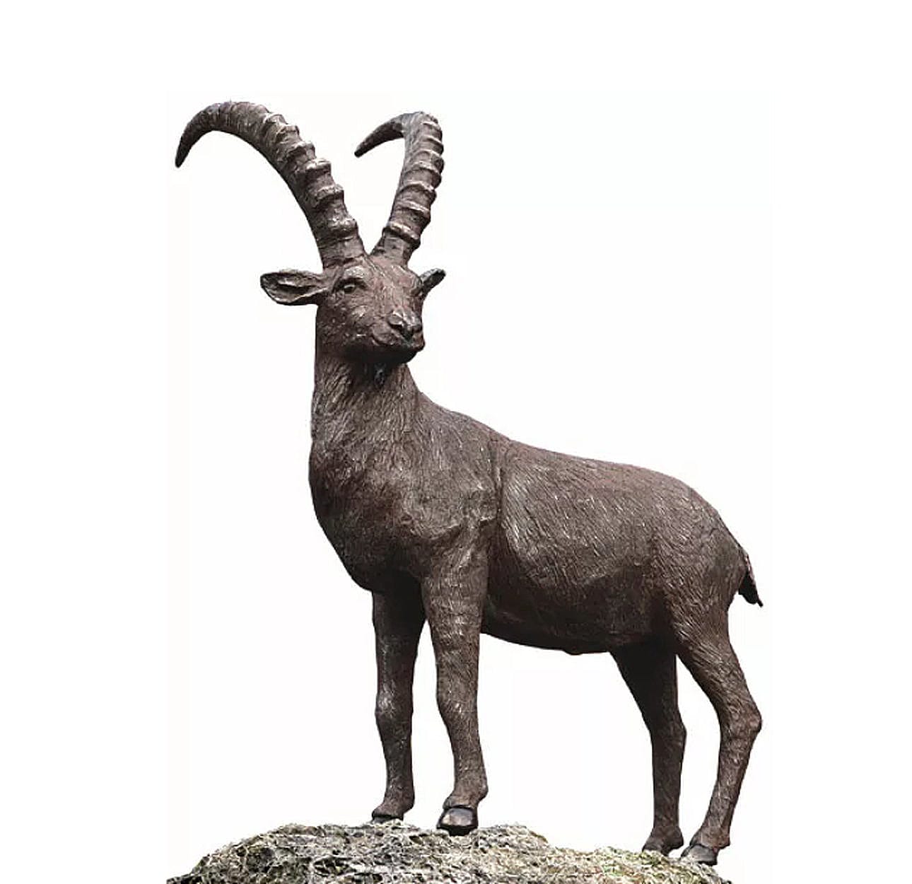 Gartenskulptur “Steinbock”, Bronze