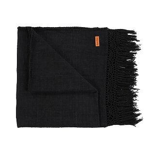 Couvre-lit/jeté de lit en coton uni « Gypsy » (noir)