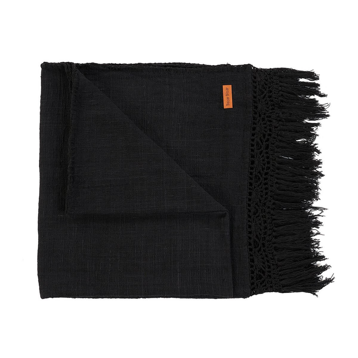 Einfarbiger Bettüberwurf / Tagesdecke "Gypsy" aus Baumwolle (schwarz) Einfarbiger Bettüberwurf / Tagesdecke "Gypsy" aus Baumwolle (schwarz)