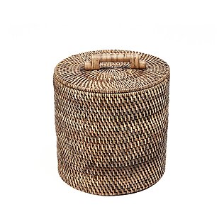 Rattan storage basket, low (natural brown)