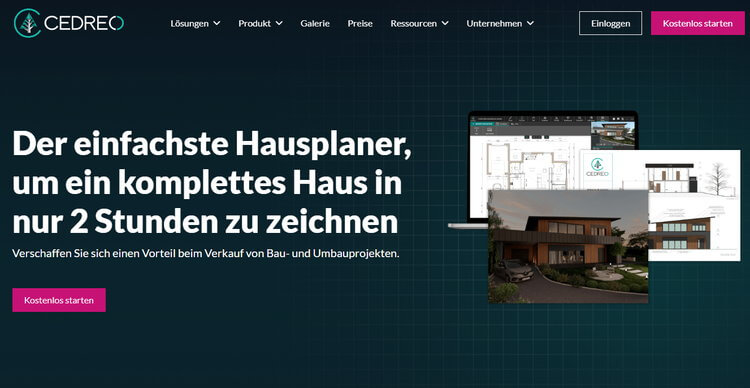 Cree planos de planta 2D y 3D, así como visualizaciones 3D fotorrealistas de espacios interiores y exteriores de manera eficiente con Cedreo.