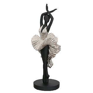 Ballerina-Skulptur "Ballet" (schwarz/silber)