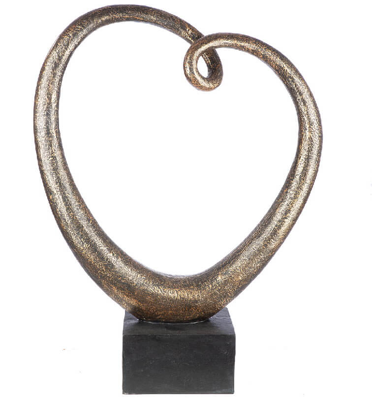 Sculpture abstraite « Relaxante », forme fluide à la finition antique dorée Sculpture abstraite « Relaxante », forme fluide à la finition antique dorée – Image 3