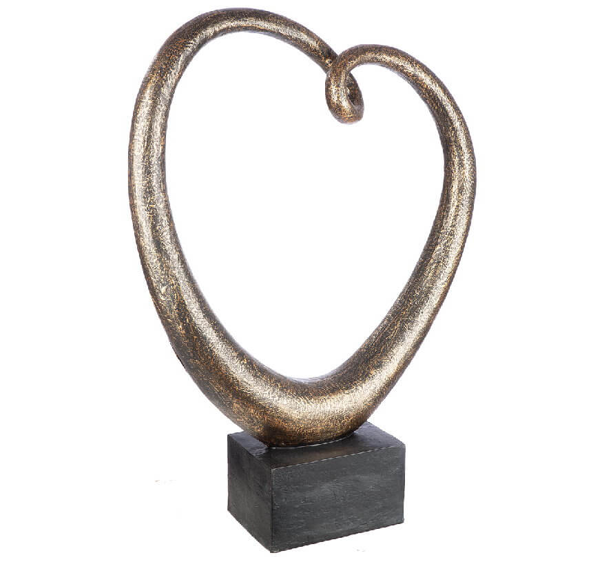 Sculpture abstraite « Relaxante », forme fluide à la finition antique dorée Sculpture abstraite « Relaxante », forme fluide à la finition antique dorée – Image 4