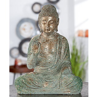 Sitzende Buddha-Figur „Bodhi“ in Antik-Optik
