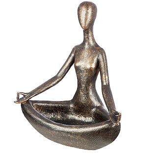 Scultura semi-astratta "Relaxing" con finitura anticata, per uso interno ed esterno