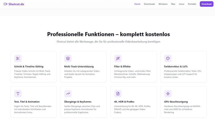 Der kostenlose Open-Source Videoeditor Shotcut bietet ein professionelles Funktionsspektrum.