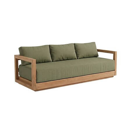 Outdoor Dreisitzer-Sofa "Umalas" aus recyceltem Teakholz (Grüne Alge)