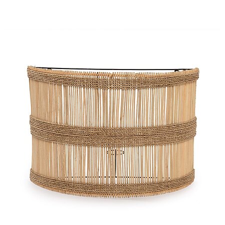 Wandapplikation "Doedoe" aus Rattan, halbzylindrische Form (natur)