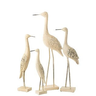 J-Line Deko-Vogel XL im Mangoholz-Metall-Mix (Höhe: 86 cm)