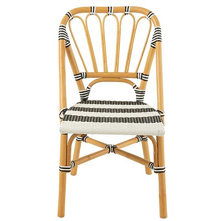 J-Line Stuhl "Live" im Coastal-Charme, Rattan + Kunststoff (schwarz/weiß)