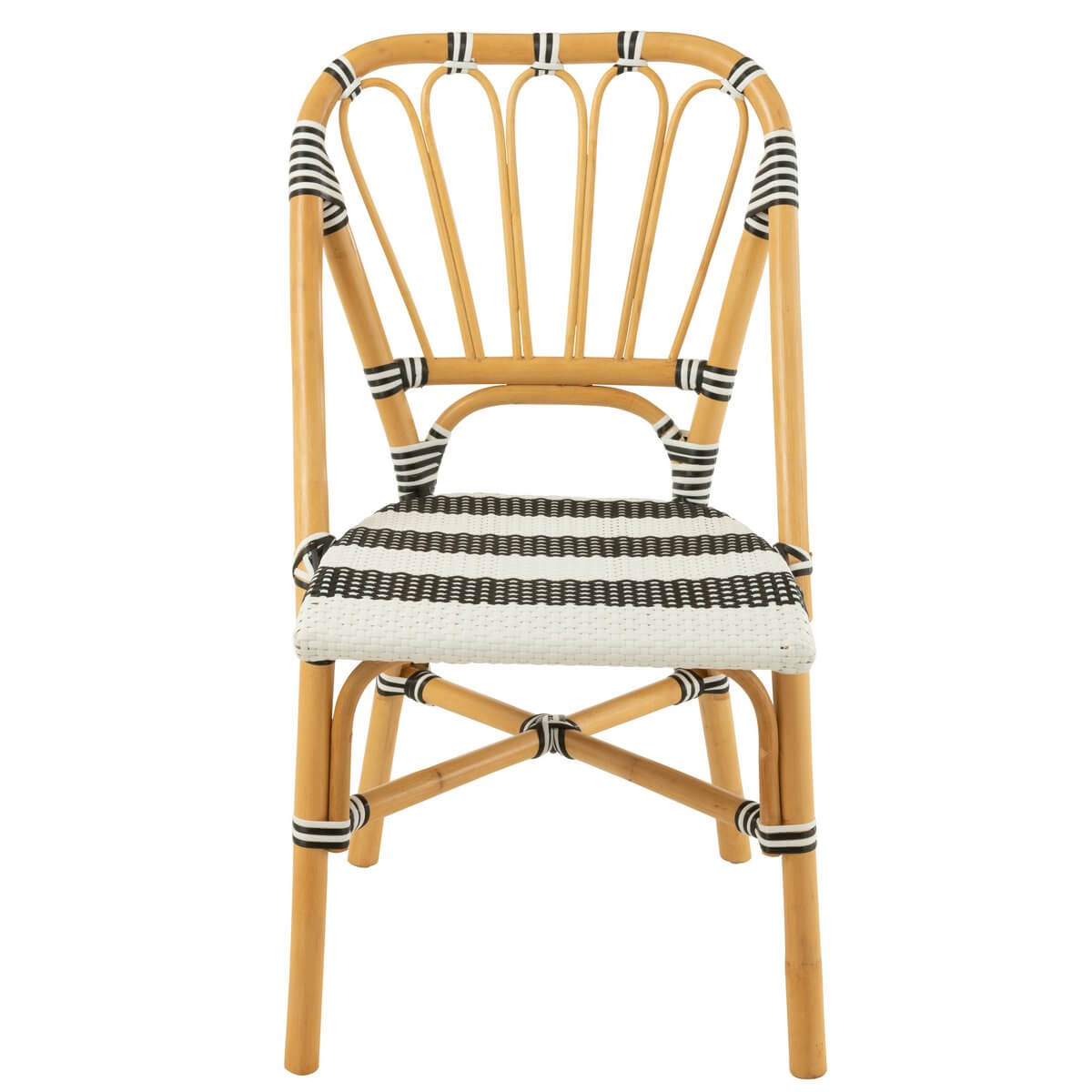 J-Line Stuhl "Live" im Coastal-Charme, Rattan + Kunststoff (schwarz/weiß) J-Line Stuhl "Live" im Coastal-Charme, Rattan + Kunststoff (schwarz/weiß)