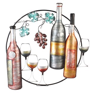 3D Metall-Wandrelief „Weintour / Savoir Vivre“