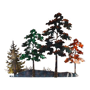 3D Metall-Wandrelief „Waldstille“