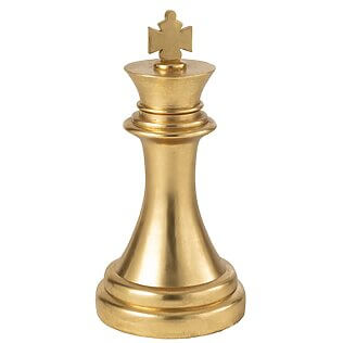 J-Line Statement-Skulptur "Chess King" in Gold gefärbt