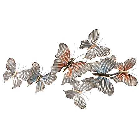 Design d'interni scandinavo: armonia attraverso il minimalismo hygge nel design d'interni in stile scandinavo del XX secolo "Bellezze Farfalle" - Rilievo murale in metallo con farfalle