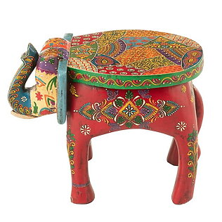 Chaise exotique J-Line « Dehli Elephant » en bois de manguier