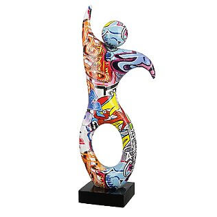Abstrakte Street Art Skulptur „Urban Spirit“, tanzender Mann