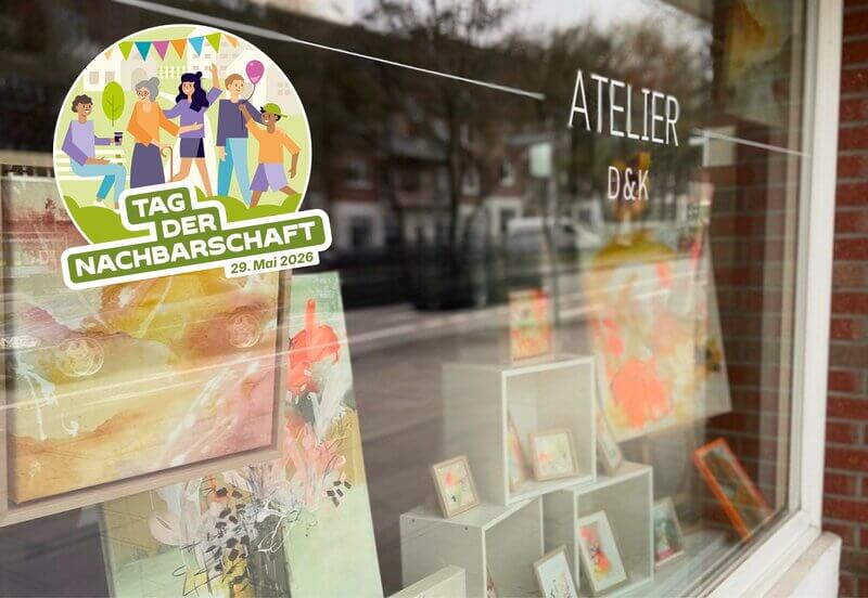 Buurtdag: Waarom we onze studio openstellen en wat creativiteit daarmee te maken heeft. Abstracte schilderstudio's Buurtdag bij Atelier D&K Hamburg-Fuhlsbüttel