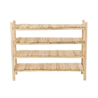 Estantería J-Line "Ranch" – Madera de teca natural / aspecto de listones