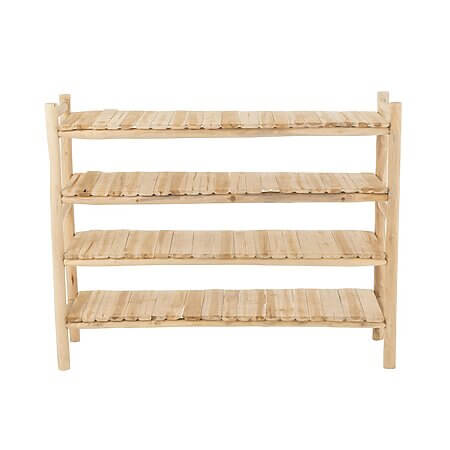 J-Line "Ranch" shelf – Natural teak wood / slatted look