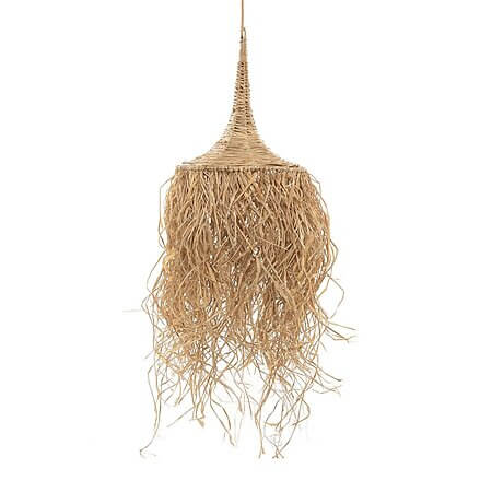 Tropical rattan hanging lamp "Honolulu", hand-woven (natural)