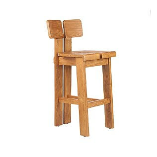 Handcrafted bar stool "Sama Sama" made of natural teak wood