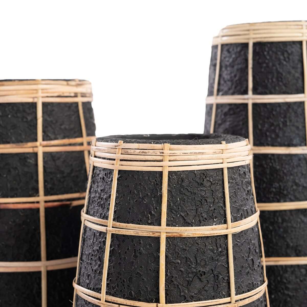 Jarrón de terracota "Cutie" con detalles de rafia (negro) - M Jarrón de terracota "Cutie" con detalles de rafia (negro) - M – Imagen 6