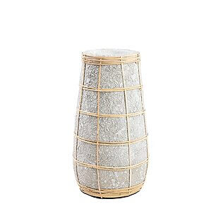 "Cutie" terracotta vase with raffia details (grey) - M