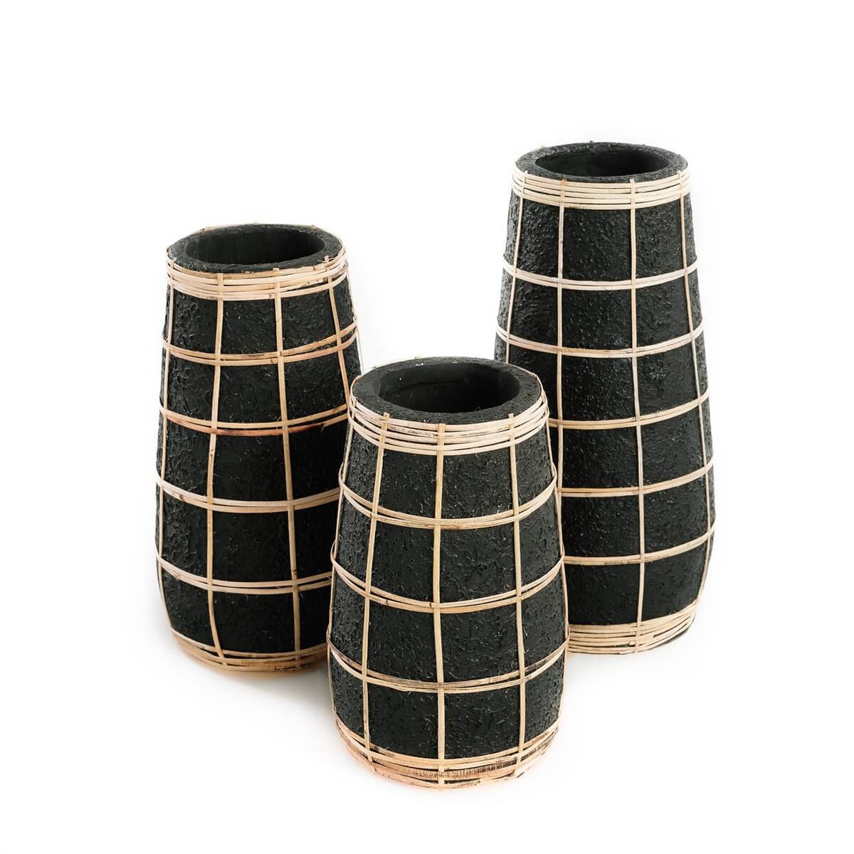 Jarrón de terracota "Cutie" con detalles de rafia (negro) - M Jarrón de terracota "Cutie" con detalles de rafia (negro) - M – Imagen 7