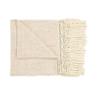 Plain cotton bedspread/throw "Gypsy" (natural)