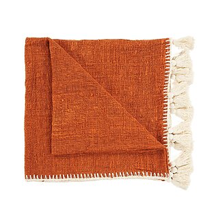 Copriletto/plaid "Stitch" color terracotta in cotone