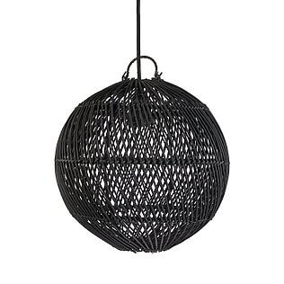 Lampada a sospensione "Bubble", con sfere di rattan intrecciate a mano (nere) - Taglia: S