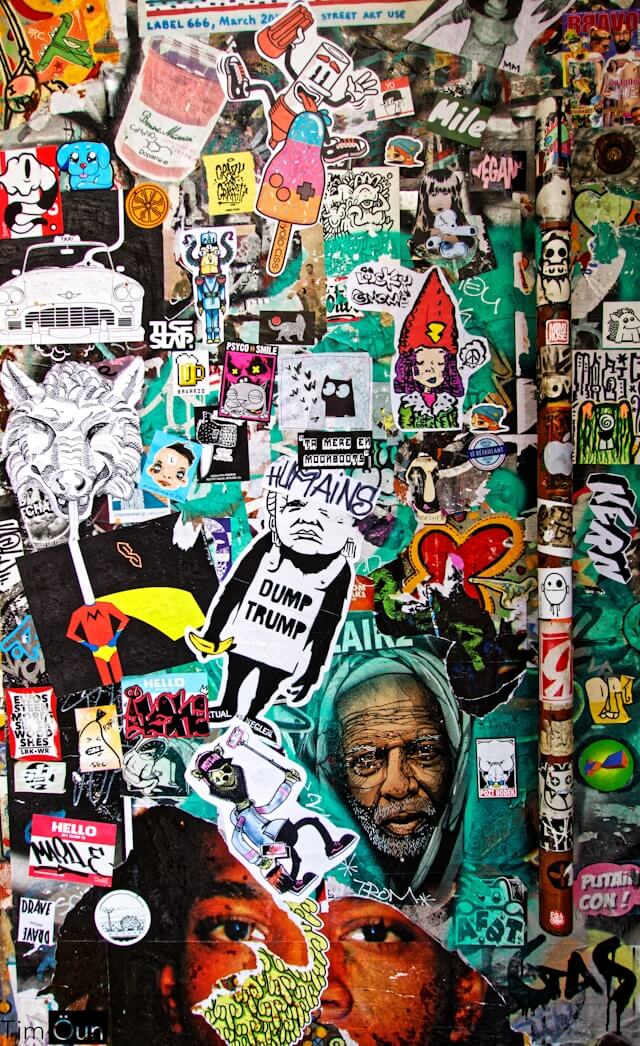 In der Street-Art-Szene spricht man beim Anbringen von Stickern vom Slap-Tagging.