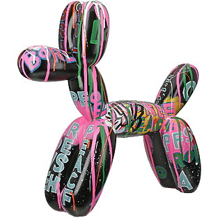 Handbemalter Pop-Art Ballonhund "Pallone" aus Polyresin (groß)