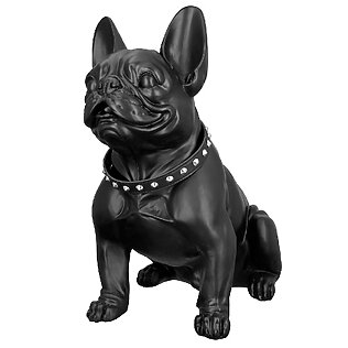 Pop Art Hundeskulptur "Sitting Bulldog" (schwarz)