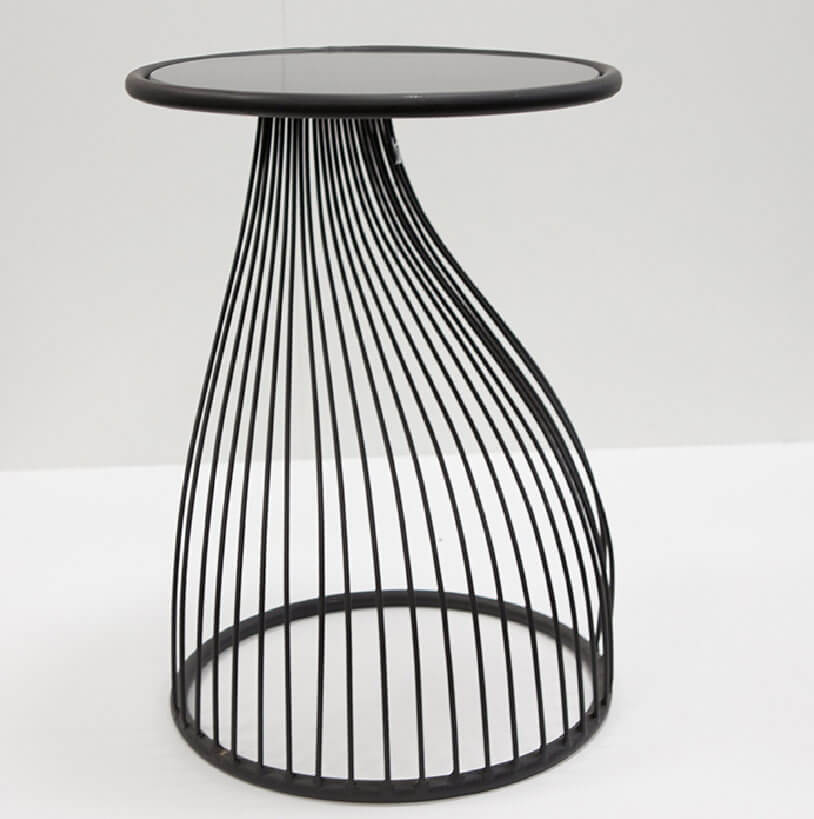 Eleganter Beistelltisch "Ray" mit Glasplatte, rund (schwarz) Eleganter Beistelltisch "Ray" mit Glasplatte, rund (schwarz) – Bild 3