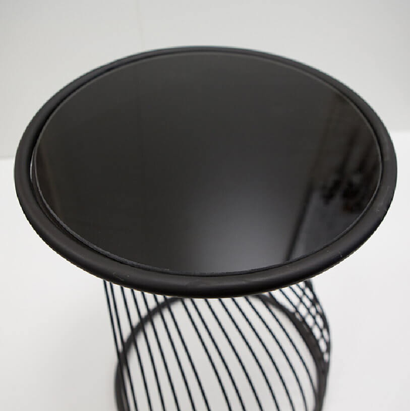 Eleganter Beistelltisch "Ray" mit Glasplatte, rund (schwarz) Eleganter Beistelltisch "Ray" mit Glasplatte, rund (schwarz) – Bild 5
