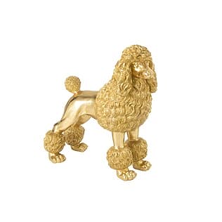 J-Line Glamouröse Tierskulptur "Pudel stehend" aus goldfarbenem Polyresin (Höhe: 79 cm)