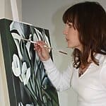 Öl, Kaltwachs, Kohle und Blattgold - Kunstprojekte von Elena Lagun Wanddeko abstrakte bilder © Elena Lagun): Porträtfoto der Künstlerin