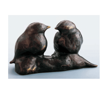 Bronze-Skulptur "Spatzen" von Mechtild Born
