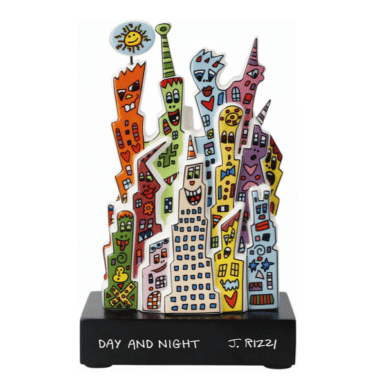 Porzellanskulptur "Day and Night" von James Rizzi
