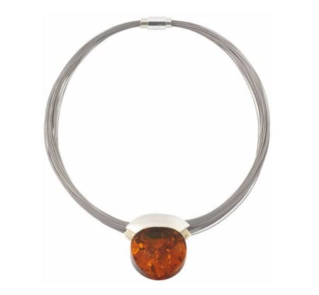 Cómo los regalos de joyería hechos a mano cuentan historias emotivas. Regalos creativos. Vista de contenido Collar de ámbar "Gaia" de plata de ley 925