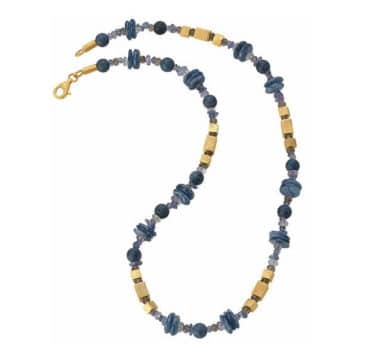 Collier "Azul" von Ray Alba - Schmucksteine und vergoldete Elemente