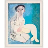 Pablo Picasso: "Femme nue Assise dans l'Herbe", Limitierte Farblithografie auf Aquarellpapier