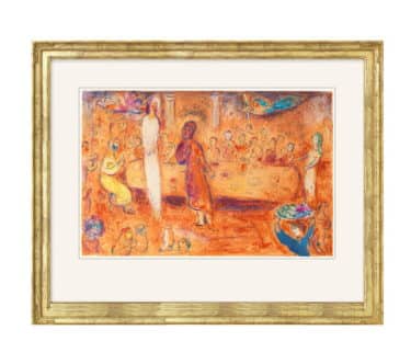 Marc Chagall: ""Megacles reconnait sa Fille pendant le Festin", Limitierte Farblithografie auf Bütten
