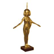 Vergoldete Skulptur "Schutzgöttin Isis", Museums-Replikat aus Kunstguss und Holz